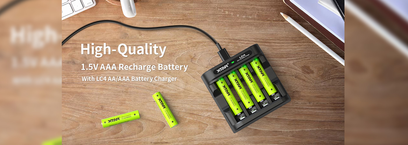 باتری شارژی قلمی AA لیتیوم یونی 2700mWh با اندیکاتور شارژ اکستار XTAR | سرزمین باتری