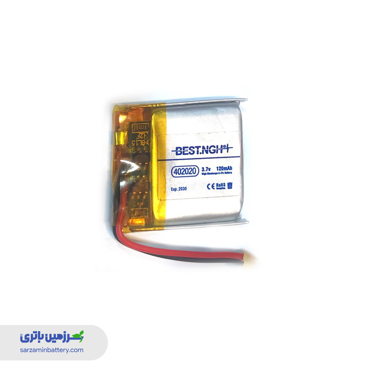 باتری لیتیوم پلیمر 402020 ظرفیت 120 میلیآمپر 3.7 ولت بست BEST NGH باتری لیتیوم پلیمر 402020 ظرفیت 120 میلیآمپر 3.7 ولت بست BEST NGH