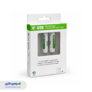 باتری شارژی USB Type-C نیم‌قلمی AA  لیتیوم یون 1.5 ولت 2000mAh برند LIFEIER