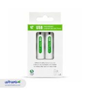 باتری شارژی میکرو USB نیم‌قلمی AAA  لیتیوم یون 1.5 ولت 700mAh برند LIFEIER (بسته 2 عددی)